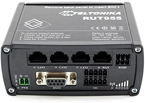 Šakotuvas Extralink Maršrutizatorius LTE Teltonika RUT955T033C0 (3G/4G/LTE SIM, xDSL (laido jungtis LAN), 2,4 GHz)