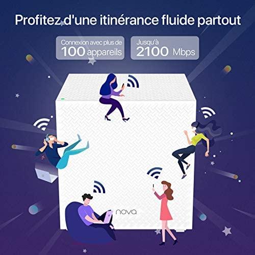 Tenda Nova MW12 Wi-Fi Mesh sistema AC2100, trijų juostų, 350 m², 2 vnt., MW12-2