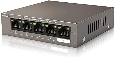 Šakotuvas Tenda TEG1105P-4-63W 5 X 10/100/1000Mbps jungiklis, 4 X PoE, maks. 58W