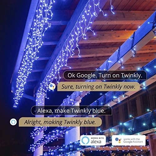 Kalėdinė lempučių girlianda Twinkly Icicle 190 Special LED RGB+W, varvekliai, daugiaspalvė