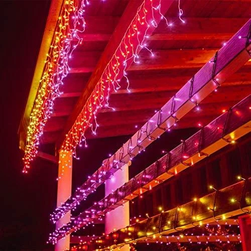 Kalėdinė lempučių girlianda Twinkly Icicle 190 Special LED RGB+W, varvekliai, daugiaspalvė