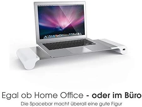 Laikiklis Terratec Spacebar aliuminio monitoriaus stovas su 4 USB įkrovimo prievadais