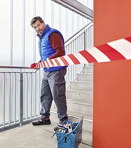Plakatas Įspėjamoji juosta Tesa , 58137 signal, be klijų, raudona/balta, 100 m