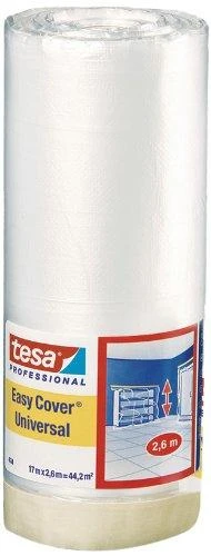 Tesa Folia Apsauginė plėvelė nuo purslų su „malar.easycover“ universalia juosta 17 m: 2600 mm