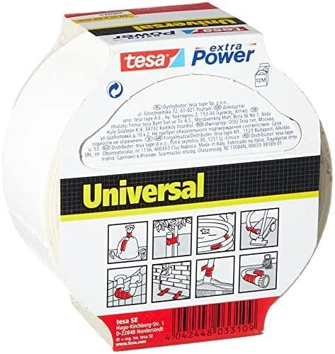 Tesa Extra Power Universal 10m 50mm baltas