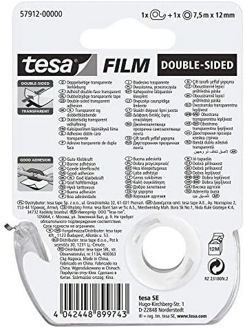 Beiersdorf Lipni juostelė dvipusė Tesa 12mmx7,5m, su laikikliu 1114-210