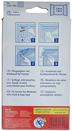 TESA MOSKITIERA OKIENNA Juoda 1,3m x 1,5m STANDARD