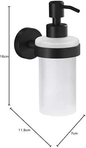 Dozownik do mydła Tesa TESA MOON Juodas 40565-00000-00 Muilo dozatorius 200 ml Juodas matinis matinis stiklas