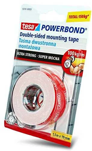 Tesa DVIPUSĖ LIPNIOJI JUOSTA „ULTRA STRONG“ (1,5 m X 19 mm)
