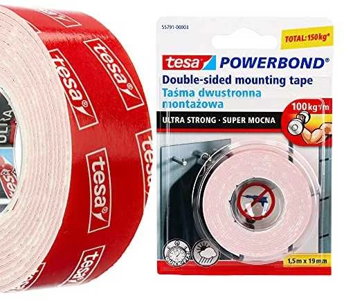 Tesa DVIPUSĖ LIPNIOJI JUOSTA „ULTRA STRONG“ (1,5 m X 19 mm)