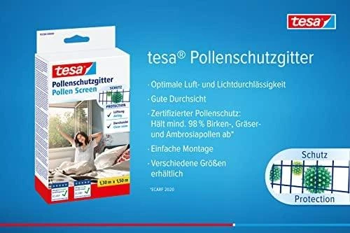 TESA ANTIALERGIJOS EKRANAS Juodas 1,3m x 1,5m