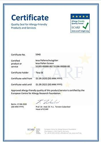 TESA ANTIALERGIJOS EKRANAS Juodas 1,3m x 1,5m