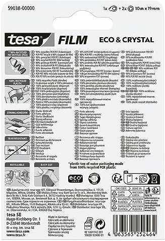 Tesa ECO* & CRYSTAL, 2 rolki 10mX19mm blister, su dyspenserem
