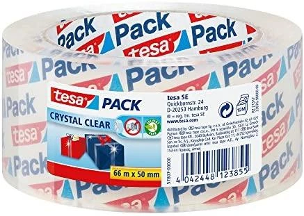 Tesa tesapack Crystal Clear PP 66m 50mm -Packband-