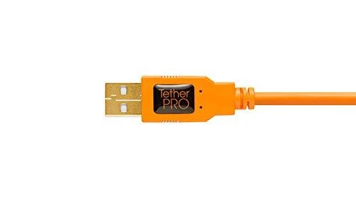 USB kabelis - Tether Tools Pro USB 2.0 Micro-B 4.6m ryškiai oranžinis