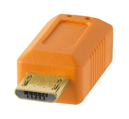 USB kabelis - Tether Tools Pro USB 2.0 Micro-B 4.6m ryškiai oranžinis