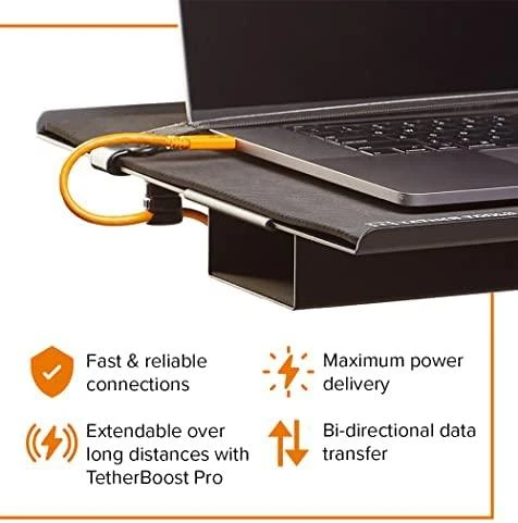 Tether Tools TetherPro USB-C į USB-C Dešinis kampas juodas