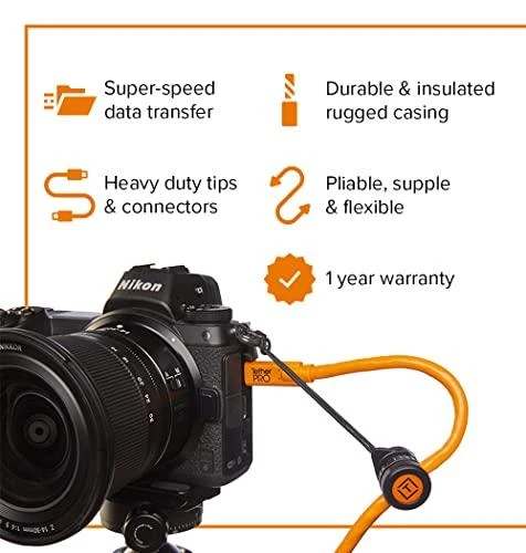 Tether Tools TetherPro 4,6 m kabelis USB 3.0 į USB-C Oranžinis CUC3215