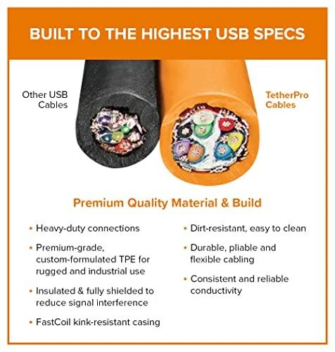 Tether Tools TetherPro 4,6 m kabelis USB 3.0 į USB-C Oranžinis CUC3215