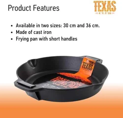 Texas Club Ketaus keptuvė su trumpomis rankenomis, 30 cm