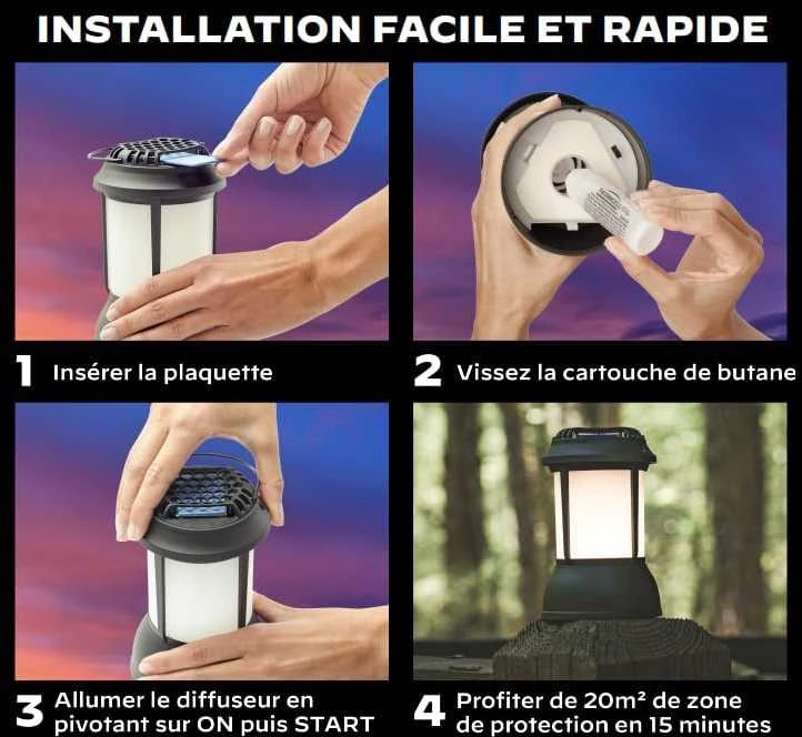 Thermacell UODUS ATBAIDANTIS ĮRENGINYS ŽIBINTAS (1 dujų kasetė + 3 plokštės)