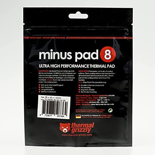 Thermal Grizzly Minus Pad 8 – 8 W/m·K – Metalo oksidas,Silikonas – –100 – 250 °C – 30 mm – 30 mm – 1,5 mm