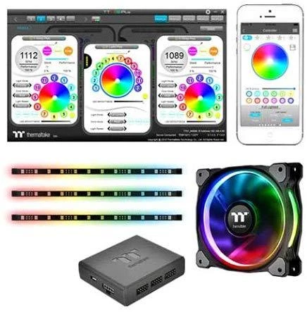 Thermaltake Riing Plus 12 RGB 3-pack ventiliatorius + Hub + 3 LED juostos (CL-F076-PL12SW-A)