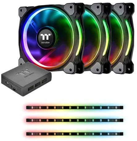 Thermaltake Riing Plus 12 RGB 3-pack ventiliatorius + Hub + 3 LED juostos (CL-F076-PL12SW-A)
