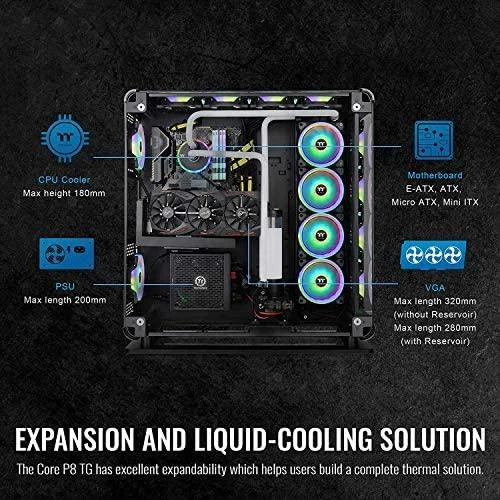 Thermaltake Core P8 Juodas Tempered Glass