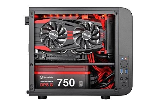 THERMALTAKE Core V1 Mini-ITX Case 2x USB 3.0 ir 1x HD Audio I/O jungtis viršuje, vienas iš anksto įdiegtas 200 mm ventiliatorius