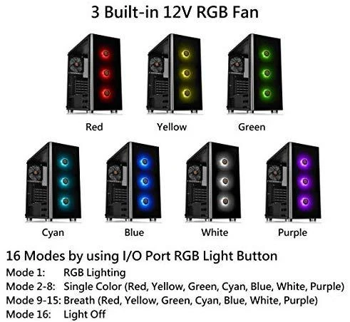 Thermaltake V200 TG RGB Edition dėklas (CA-1K8-00M1WN-01)