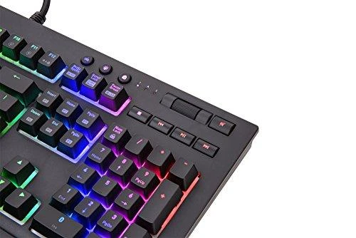 Klaviatūra Thermaltake Premium X1 RGB Cherry MX Mėlyna Sidabrinis KB-TPX-SSBRUS-01 (mechaninė, USB 2.0, juodos spalvos