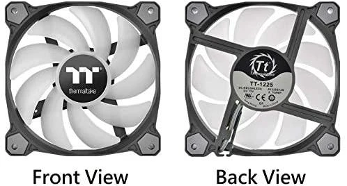 Thermaltake Pure Plus 12 ventiliatoriaus priekio ir nugaros vaizdas