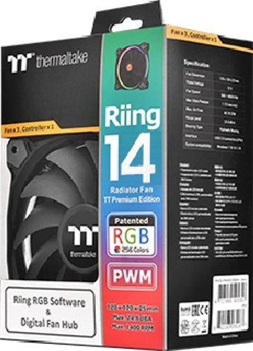 Ventiliatorius Thermaltake Riing 14 RGB TT Premium Edition 3 Pack (3x140mm, LNC, 1400 RPM)