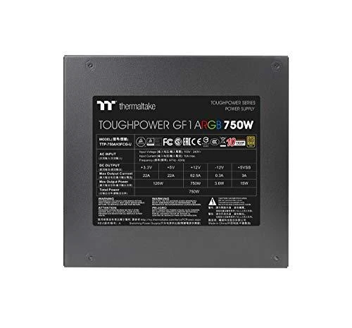 Thermaltake PS-TPD-0750F3FAGE-1 maitinimo blokas 750 W 24 kontaktų ATX ATX Juodas