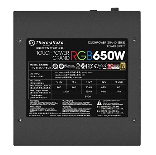 Maitinimo šaltinis Thermaltake Maitinimo šaltinis Toughpower Grand RGB Sync 650W Mod. (80+ Gold, 4xPEG, 140mm)
