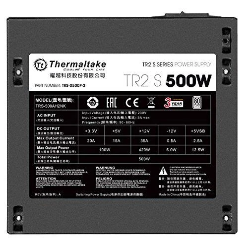THERMALTAKE TR2 S 500W 80PLUS 12cm Itin tylus ventiliatorius 3 metų garantija