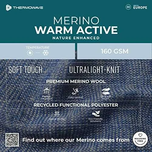 Moteriški termo marškinėliai Thermowave Merino Warm Active - Pilka - L