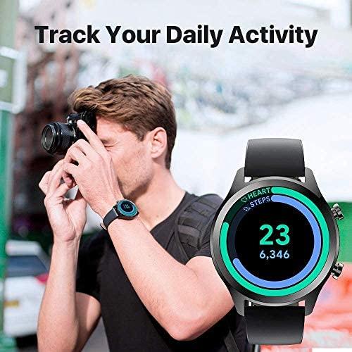 Išmanusis laikrodis Mobvoi TicWatch C2+, Juodos spalvos korpusas su juodos spalvos odiniu dirželiu