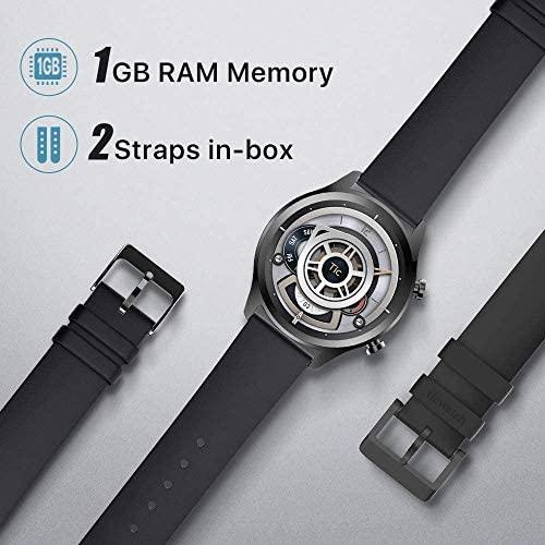 Išmanusis laikrodis Mobvoi TicWatch C2+, Juodos spalvos korpusas su juodos spalvos odiniu dirželiu