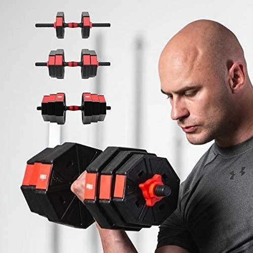 Keičiamo svorio hantelių ir štangos komplektas HMS 20 kg