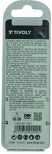 Tivoly Grąžtas gilintuvas 90°, ØD=31mm, kotelis 12mm, HSS-E5