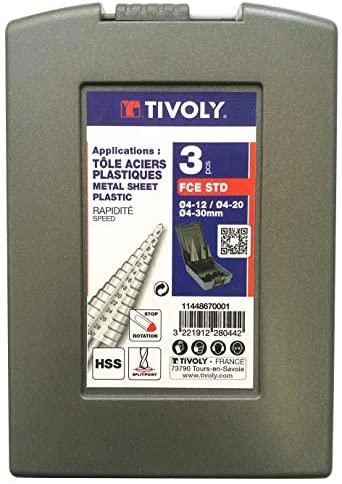 Grąžtas Pakopinių grąžtų rinkinys Tivoly HSS, 3vnt, 4-12mm / 4-20mm / 4-30mm