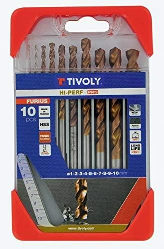 Grąžtas Tivoly Metalo grąžtų rinkinys FURIUS HSS Clipster PRO 10vnt Ø1-10mm