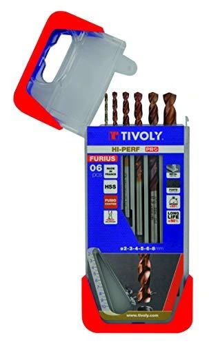 Grąžtas Tivoly Metalo grąžtų rinkinys FURIUS HSS Clipster PRO 6vnt. Ø2-8mm