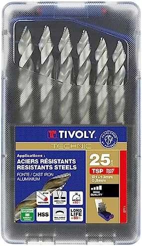 Grąžtas Tivoly Metalo grąžtų rinkinys 1-13mm, "Smart Point" pakopinis antgalis, 25vnt
