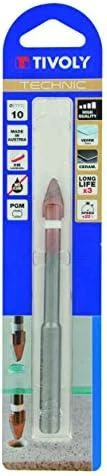 Tivoly Stiklo ir plytelių grąžtas su 2 pjovimo briaunomis, 10 mm kotas, Ø10 mm