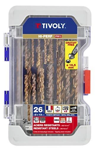 Grąžtas Tivoly Metalo grąžtų rinkinys FURIUS HSS 1-13mm, 25vnt + gilintuvas 15 mm