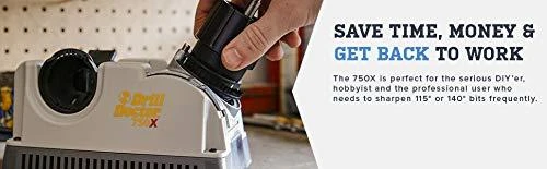 Tivoly Metalo ir betono grąžtų galandinimo staklės "Drill Doctor 750X". Ø2.5>19 мм,118°>135°