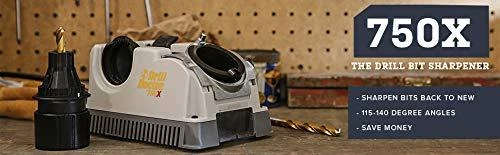 Tivoly Metalo ir betono grąžtų galandinimo staklės "Drill Doctor 750X". Ø2.5>19 мм,118°>135°